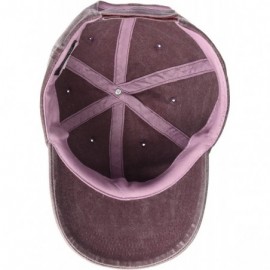 Baseball Caps Women's Mineral Washed Baseball Cap - Burgundy - CD184CI8D7X $12.52