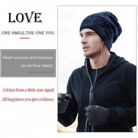 Skullies & Beanies Men Women Slouchy Thick Beanie Warm Knitted Hat Ladies Winter Loose Knit Ski Cap - Blue - C118K5O304X $8.82