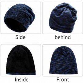 Skullies & Beanies Men Women Slouchy Thick Beanie Warm Knitted Hat Ladies Winter Loose Knit Ski Cap - Blue - C118K5O304X $8.82