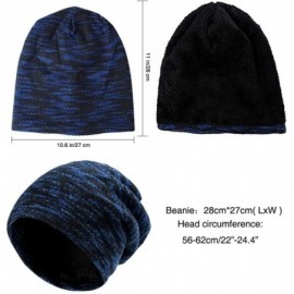 Skullies & Beanies Men Women Slouchy Thick Beanie Warm Knitted Hat Ladies Winter Loose Knit Ski Cap - Blue - C118K5O304X $8.82