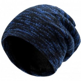 Skullies & Beanies Men Women Slouchy Thick Beanie Warm Knitted Hat Ladies Winter Loose Knit Ski Cap - Blue - C118K5O304X $8.82