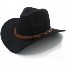 Cowboy Hats Winter Spring Western Cowboy Hat for Womem Men Wide Brim Cowgirl Jazz Cap with The Belt - 1 - CZ184XCS7T4 $38.81
