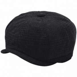 Newsboy Caps Mens Womens Soft Wool Newsboy Hat Flat Cap Ivy Stretch Driver Hunting Hat - 75-check Black - C118ATE9L4X $14.68