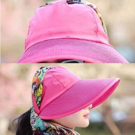 Sun Hats Sun Hat for Women Large Wide Brim Hats Girls Beach UV Protection Packable Baseball Caps - Dark Blue - CG18R8S8UND $1...