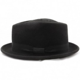 Fedoras Classic Diamond Porkpie Wool Felt Pork Pie Hat - Noir - CI18MC7Y3O0 $36.07