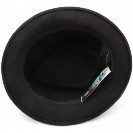 Fedoras Classic Diamond Porkpie Wool Felt Pork Pie Hat - Noir - CI18MC7Y3O0 $36.07