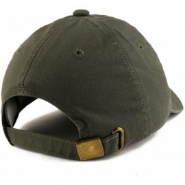 Baseball Caps Number 1 Dad Embroidered Low Profile Soft Cotton Dad Hat Cap - Olive - CW18D540Z00 $16.14
