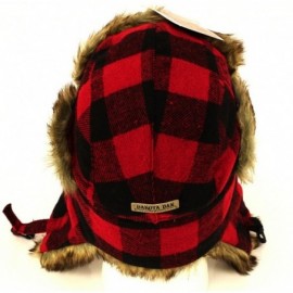 Bomber Hats Trooper Ear Flap Cap w/Faux Fur Lining Hat - Buffalo Plaid - C3113S2OSUR $19.89