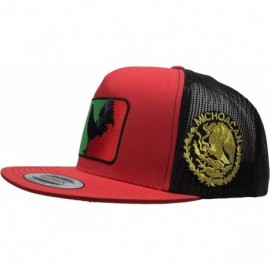 Baseball Caps Gallo Negro de Michoacan Logo Federal 2 Logos hat red Black mesh - C318U37CZD7 $24.87