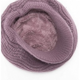Skullies & Beanies Winter Hats for Womens Knit Slouchy Skullies Beanies Ski Caps with Faux Fur Pom Pom Bobble - Pumpkin - CA1...