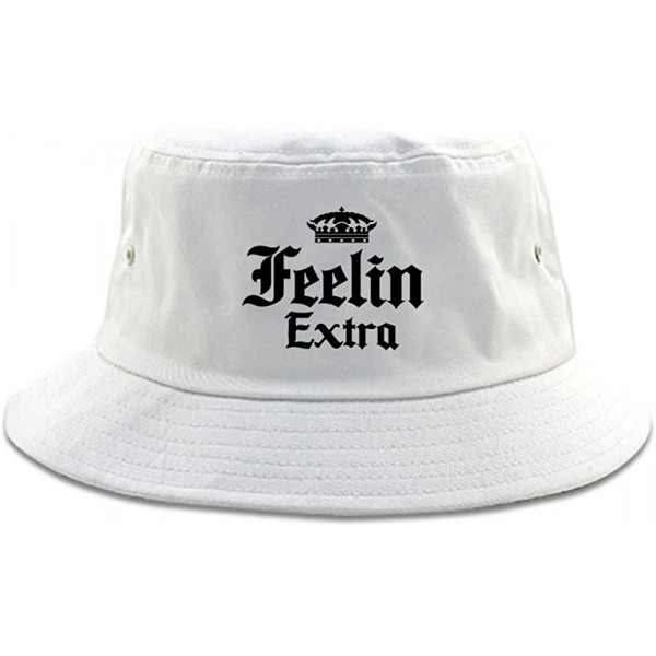 Bucket Hats Feeling Extra Bucket Hat - White - CK18CA399R8 $19.73