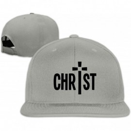 Baseball Caps Christian Jesus Cross 2 Snapback Hats Adjustable Cotton Flat Bill Baseball Caps Mens - Gray - C5196XQORTS $16.84