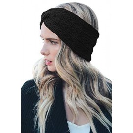 Cold Weather Headbands Womens Winter Warm Beanie Headband Soft Stretch Skiing Cable Knit Cap Ear Warmer Headbands - 18-black/...