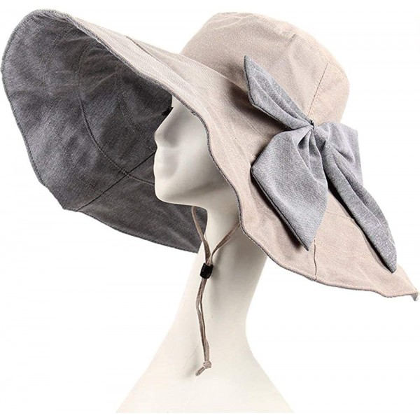 Sun Hats Summer Foldable Reversible Sun Hat UPF 50+ Beach Windproof Bowknot Women Cap - Sun Hat-03 - CU18DA9TIX9 $12.06