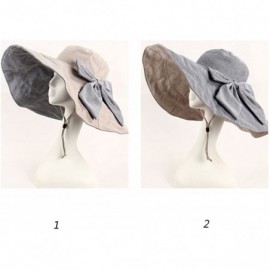 Sun Hats Summer Foldable Reversible Sun Hat UPF 50+ Beach Windproof Bowknot Women Cap - Sun Hat-03 - CU18DA9TIX9 $12.06