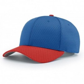 Baseball Caps 414 Pro Mesh Adjustable Blank Baseball Cap Fit Hat - Royal/Red - C51873AQL72 $7.33