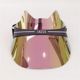 Sun Hats Plastic Sun Visor UV Hat Protection Cap Hologram Wide Brim Outdoor Sports Headband Cap - Z-pink - CN18USMTN6H $8.07