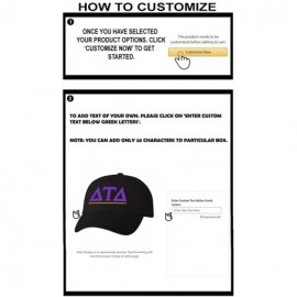 Sun Hats Personalized Delta Tau Delta DTD Greek Line Hat - Black - C318C597OAC $32.69