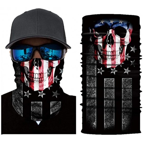 Balaclavas Seamless Rave Bandana for Men Women Neck Gaiter Scarf Dust Wind Balaclava Headwear - Patriotic Eagle - CP197T8YSMY...