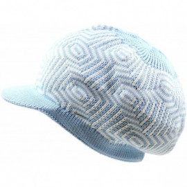 Skullies & Beanies Knit Cotton Beanie Visor - Sky Blue/White - CP18GGAKO8A $15.70