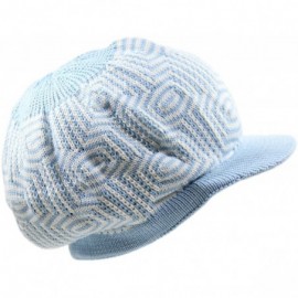 Skullies & Beanies Knit Cotton Beanie Visor - Sky Blue/White - CP18GGAKO8A $15.70