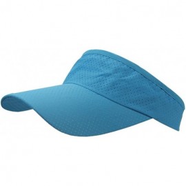 Visors Mens Summer Quick-Dry Run Long Brim Empty Top Baseball Tennis Sun Hat Cap Visor - Lake Blue - C818G3N20UT $8.27