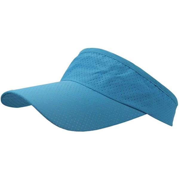 Visors Mens Summer Quick-Dry Run Long Brim Empty Top Baseball Tennis Sun Hat Cap Visor - Lake Blue - C818G3N20UT $8.27