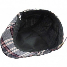 Newsboy Caps Classic Solid Cotton Denim Newsboy Ivy Gatsby Cabbie Ascot Hat Cap Adjustable - (229) Navy - CG18WLEX7AN $8.29