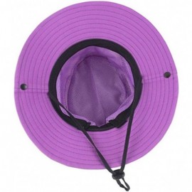 Sun Hats Women's Outdoor UV Protection Foldable Mesh Wide Brim Beach Fishing Hat - Purple for Adult - CT18SRCW7O8 $15.13