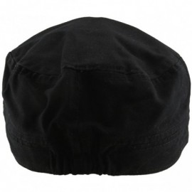 Baseball Caps Mens Cotton Punk Rivet Flat Cap Hat Military Camp Sun Snapback Hat - Black - CN120JJYUY5 $14.40