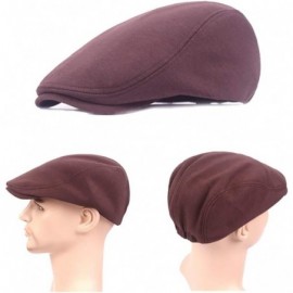 Newsboy Caps Men's Newsboy Hats Vintage Beret Ivy Cabbie Flat Driving Hunting Cap - Brown - CI18MDEOC4G $11.18