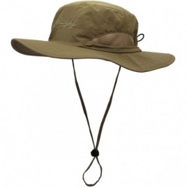 Sun Hats Outdoor Waterproof Boonie Hat Wide Brim Breathable Hunting Fishing Safari Sun Hat Unisex - Deep Khaki - CM1822253I3 ...