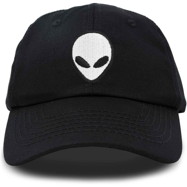 Baseball Caps Alien Head Baseball Cap Mens and Womens Hat - Black White - CP18M64730K $12.55