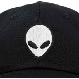 Baseball Caps Alien Head Baseball Cap Mens and Womens Hat - Black White - CP18M64730K $12.55