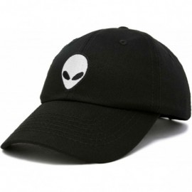 Baseball Caps Alien Head Baseball Cap Mens and Womens Hat - Black White - CP18M64730K $12.55