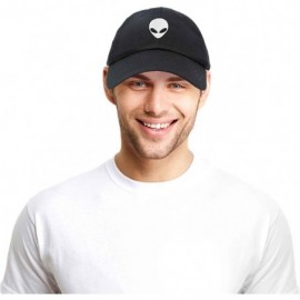 Baseball Caps Alien Head Baseball Cap Mens and Womens Hat - Black White - CP18M64730K $12.55