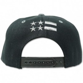 Baseball Caps USA Flag Snapback Hat - Classic 3D Embroidered Flat Bill Baseball Cap - Stars and Lines -Black / Grey - C318UMQ...