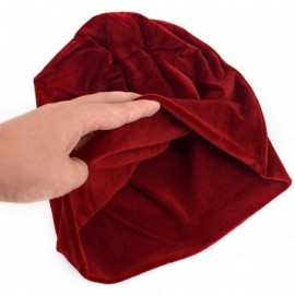 Skullies & Beanies Warm Winter Skull Cap Solid Color Velvet Hat Slouchy Beanie Cap - Wine - CE186WQZ2AR $11.65