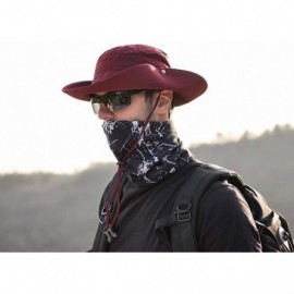 Bucket Hats Summer Outdoor Sun Hat Protection Bucket Mesh Boonie Hat Solid Fishing Cap Summer Best 2019 New - Red - CG18R3K0Y...