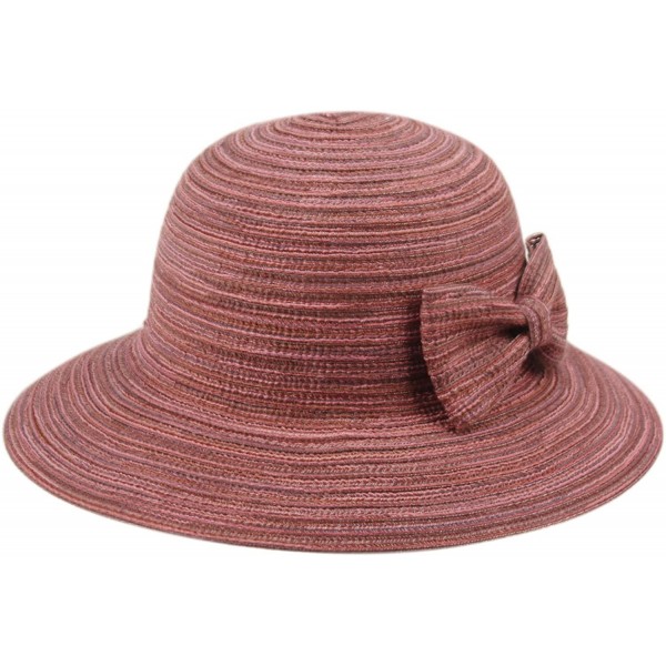 Sun Hats Womens UPF50 Foldable Summer Sun Beach Straw Hats - Fl2798mix Purple - CU18DA3X03W $35.51
