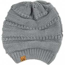 Skullies & Beanies Winter Thick Knit Beanie Slouchy Beanie for Men & Women - Light Grey - CE11VHKK7ST $9.96