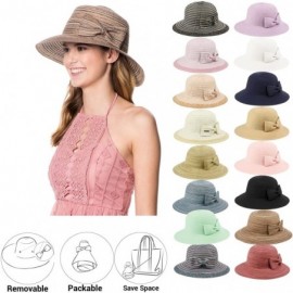 Sun Hats Womens UPF50 Foldable Summer Sun Beach Straw Hats - Fl2798mix Purple - CU18DA3X03W $18.46