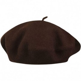 Berets Women's French Beret - Chocolate - C2114WRBAMP $18.61