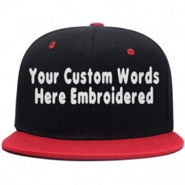 Baseball Caps Hip Hop Snapback Casquette-Embroidered.Custom Flat Bill Dance Plain Baseball Dad Hats - Red Black - C018HK89574...