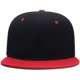 Baseball Caps Hip Hop Snapback Casquette-Embroidered.Custom Flat Bill Dance Plain Baseball Dad Hats - Red Black - C018HK89574...