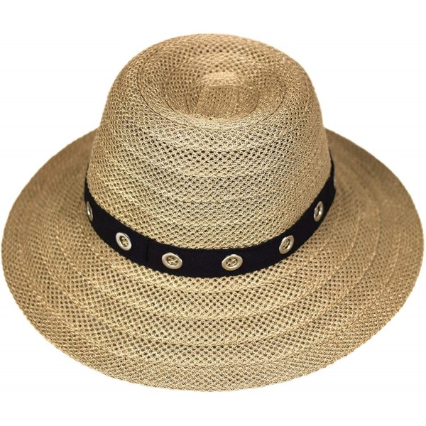 Sun Hats Beach Sun Hat Women Summer Cap Sunhat Wide Brim Foldable Packable Floppy Panama - Khaki-a - CX18OY5GZWG $14.54
