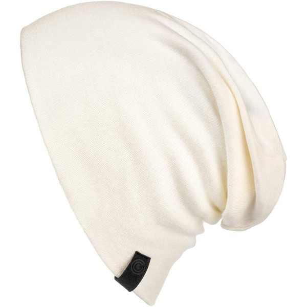 Skullies & Beanies Warm Slouchy Beanie Hat for Men and Women- Deliciously Soft Daily Beanie in Fine Knit - White - CC18UT09LZ...