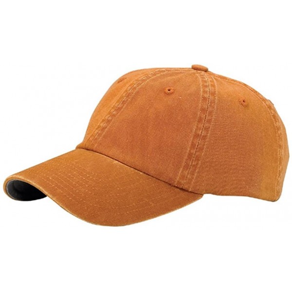 Baseball Caps 6 Panel Washed Twill Cap - Mustard - CJ110J7CNFL $9.07