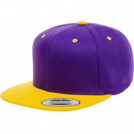 Baseball Caps Classic Wool Snapback with Green Undervisor Yupoong 6089 M/T - Purple/Gold - C212LC2LVZT $12.32