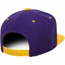Baseball Caps Classic Wool Snapback with Green Undervisor Yupoong 6089 M/T - Purple/Gold - C212LC2LVZT $12.32